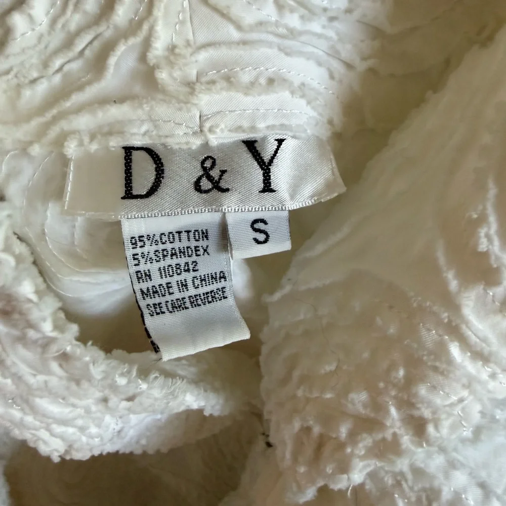 D&Y White Textured Cotton Jacket - Picture 3 of 3